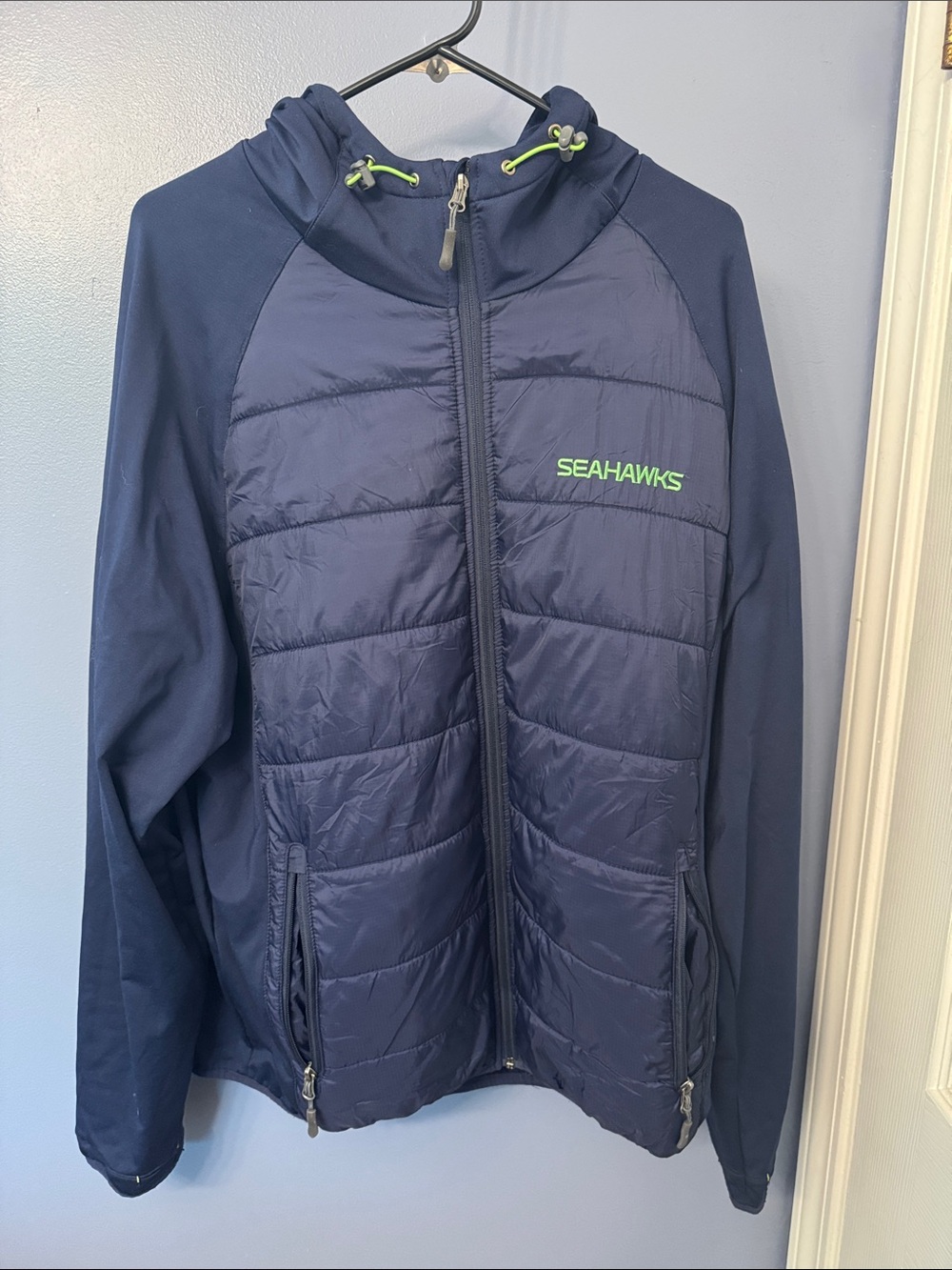 Seattle Seahawks Navy Hybrid Puffer Jacket